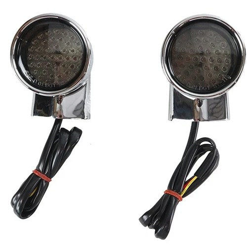 Chrome Revox Bullet LED Front Turn Signal Set for Harley-Davidson