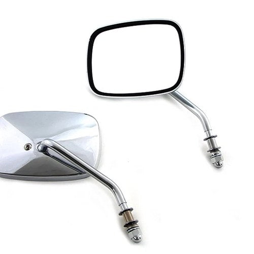 Replica Swivel Mirror Set with Short Stem Chrome for Harley-Davidson