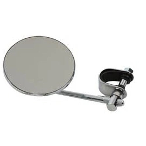 4 inch Round Mirror with Clamp On Stem Chrome for Harley-Davidson