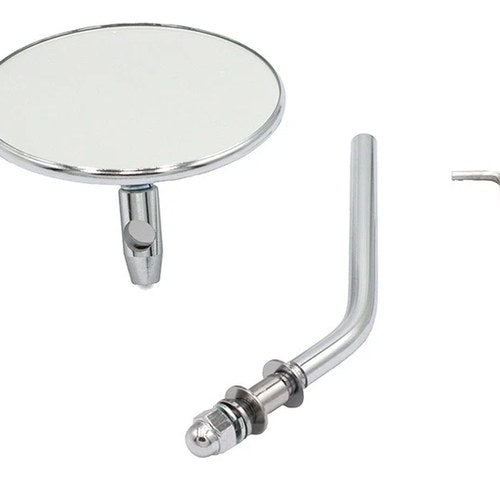 Chrome 4 inch Round Mirror with Stud Stems for Harley-Davidson