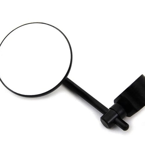 Black 3 inch Round Mini Mirror with Clamp on Stem for Harley-Davidson