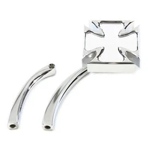 Red Baron Mirror with Billet Curved Stem Chrome for Harley-Davidson