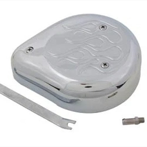 Teardrop Air Cleaner Kit Chrome Flame for Harley-Davidson