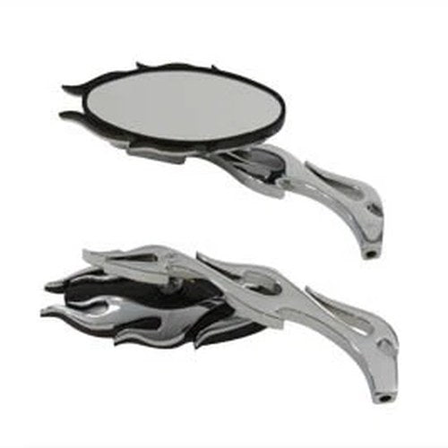 Chrome Fireball Mirror Set for Harley-Davidson
