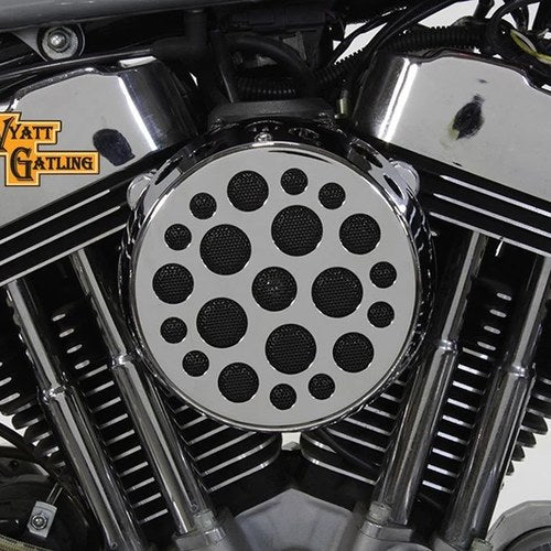 Chrome Wyatt Gatling Air Cleaner Assembly for Harley-Davidson