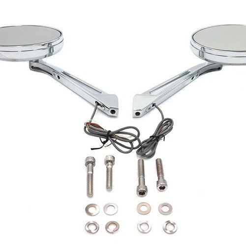 Ellipse Mirror Set with LED Turn Signal for Harley-Davidson