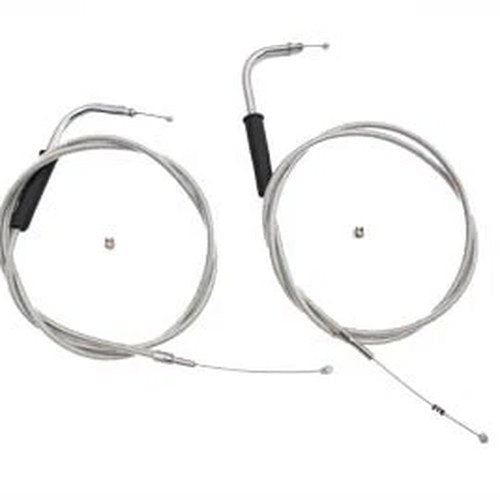 42 inch Stainless Steel Throttle and Idle Cable Set for Harley-Davidson