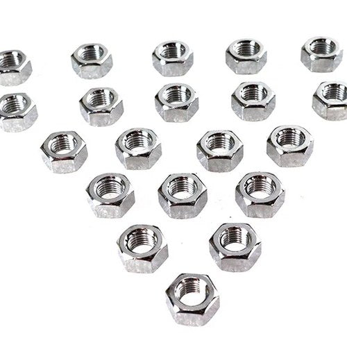Chrome Hex Nuts 7/16 inch-20 for Harley-Davidson