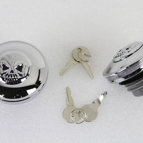 Keyed Gas Cap Set Vented and Non-Vented Chrome for Harley-Davidson