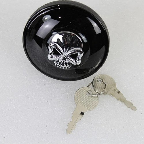 Keyed Gas Cap Vented Black for Harley-Davidson