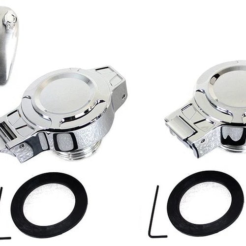 Flip Up Gas Cap Set Chrome for Harley-Davidson
