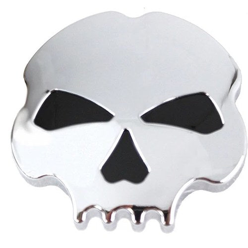 Skull Left Side Gas Cap Chrome for Harley-Davidson