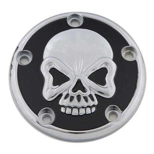 V-Twin 301711 Skull Design For 5 Hole Ignition System Cover Chrome