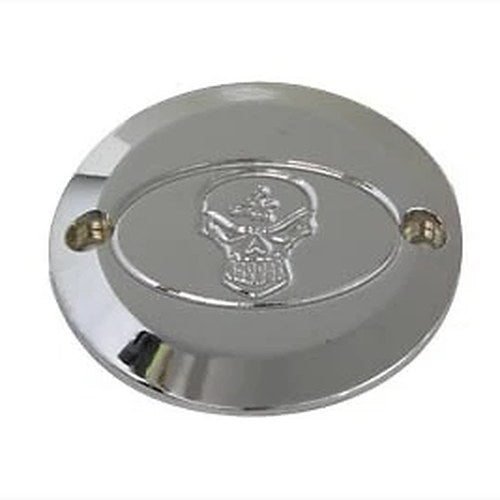 V-Twin For 42-1058 Skull Ignition System Cover - 2-Hole Chrome Horizontal