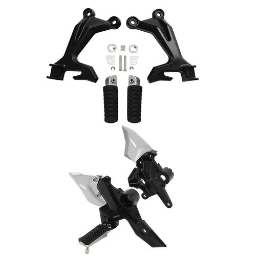 Front & Rear Foot Pegs Pedal Bracket Fit For Kawasaki Ninja 650 Z650 2017-2025