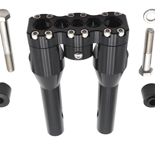 Wyatt Gatling 8 inch Baron Style Riser Set Black for Harley-Davidson
