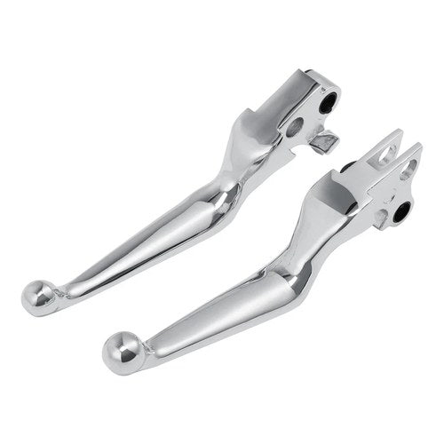 Chrome Brake Clutch Lever Set Fit For Harley Touring Road King Fat Boy Softail