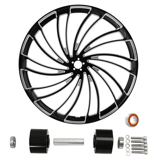 26''x3.5'' Front Wheel Rim & Dual Disc Hub Fit For Harley Touring ABS 2008-2023