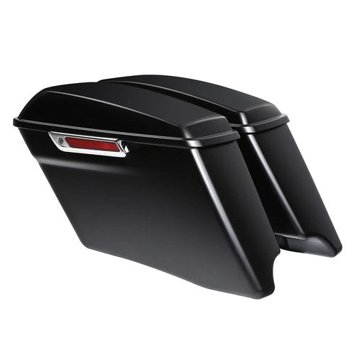 4" Extended Stretched Hard Saddlebags Fit For Harley Touring 2014-Up Black Denim