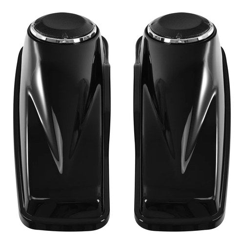Vivid Black 6.5" Saddlebags Speaker Lids Fit For Harley Touring Road King 14-23