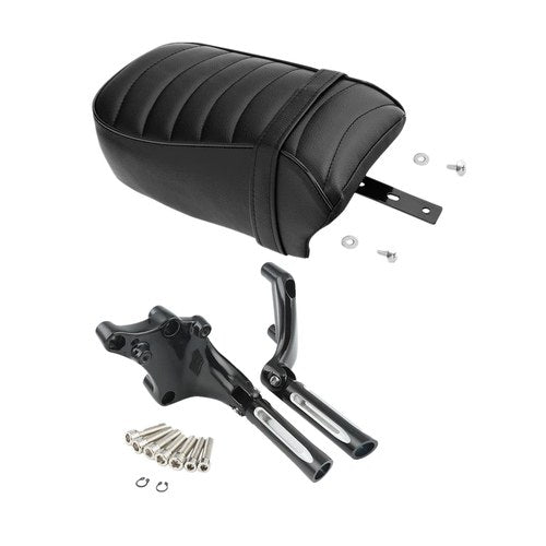 Passenger Pillion Seat & Foot Pegs Fit For Harley Sportster Iron 883 1200 16-22
