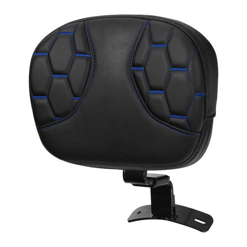 Driver Rider Backrest Pad Fit For Harley Road Street Glide 2009-2023 Black+Blue
