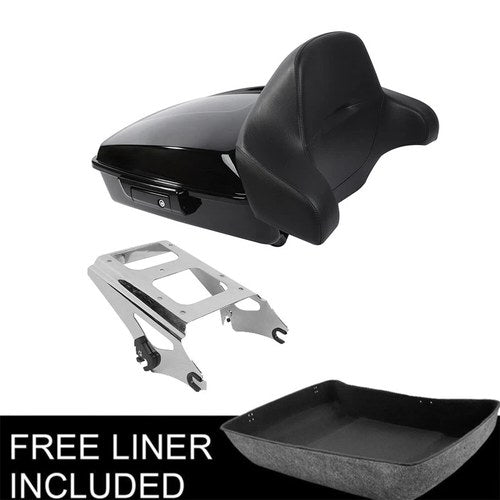 Chopped Trunk Pad w/ Mount Rack Fit For Harley Touring Road Glide King 09-13