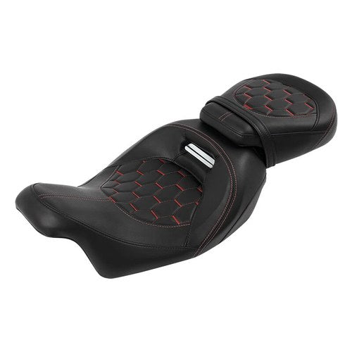 Driver Passenger Seat Fit For Harley Touring Street Road Glide 09-23 Black+Red