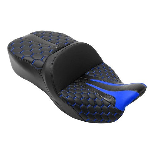 Driver & Passenger Seat Fit For Harley Road King Street Glide 2009-23 Black Blue