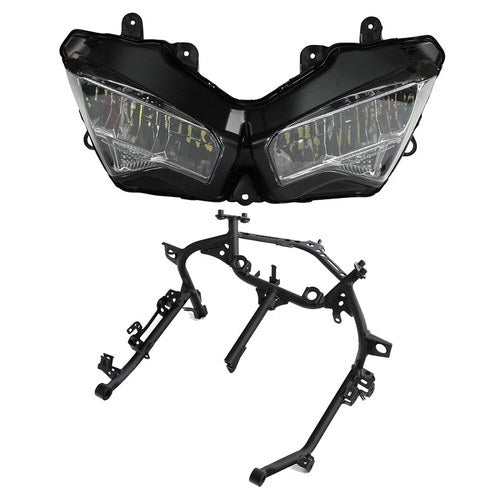 Headlight Assembly & Upper Stay Fairing Bracket Fit For Kawasaki Ninja 400 18-24