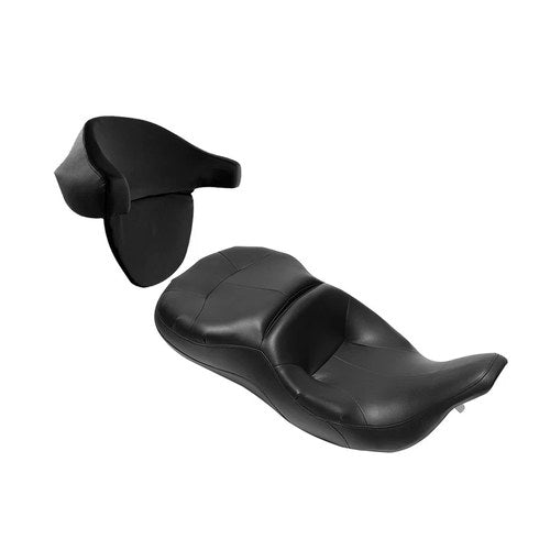 Black Rider Passenger Seat w/ Backrest Fit For Harley Electra Glide 1997-2007