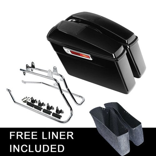Hard Saddlebags Saddle Bags &Conversion Bracket Fit For Harley Softail 1984-2017
