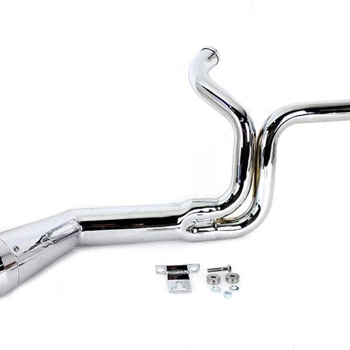 Flt Offset Megaphone 2:1 1-3/4 inch Exhaust Chrome with Chro for Harley-Davidson
