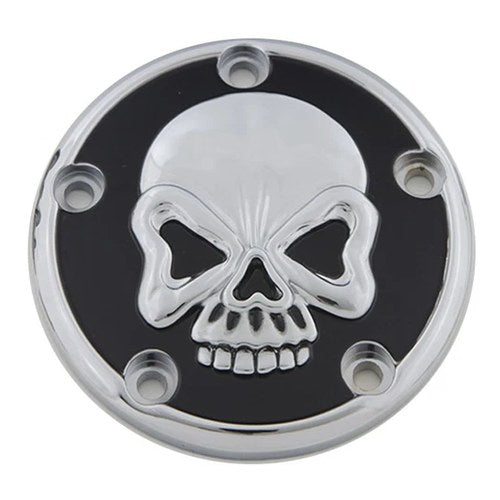 Skull Design 5 Hole Ignition System Cover Chrome for Harley-Davidson