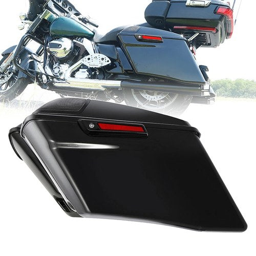 Vivid Black 4" Stretched Saddlebags Fit For Harley Street Glide Road King 14-23