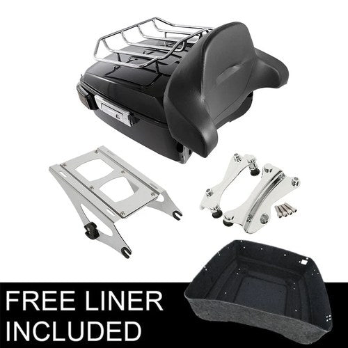 King Trunk Pad Two-Up Rack Docking Fit For Harley Road Glide Street Glide 14-26