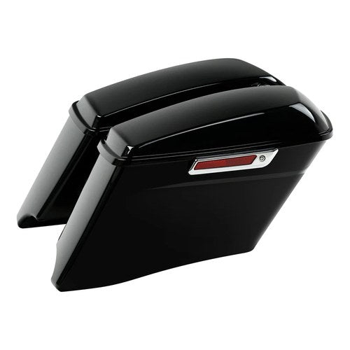 Vivid Black 4'' Stretched Hard Saddlebags Fit For Harley Road Street Glide 14-23