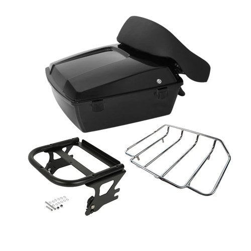 10.7'' Chopped Trunk Backrest Mount Chrome Rack Fit For Harley Touring 1997-2008