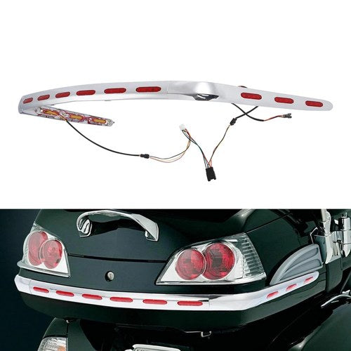 Chrome Rear Trunk Trims LED Lights Fit For Honda Goldwing 1800 GL1800 2001-2011