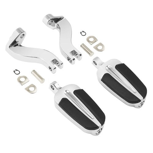 Rear Footrest Footpegs Chrome Brackets Fit For Harley Street Road Glide 1993-up