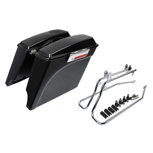 Stretched Saddlebags 5x7"Speaker Lids w/ Bracket Fit For Harley Softail 84-17