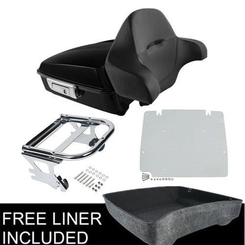 Chopped Trunk Backrest Chrome Mount Rack Plate Fit For Harley Touring 1997-2008