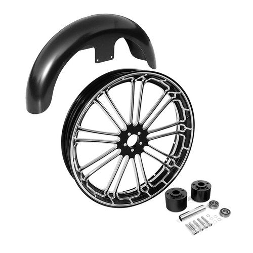 21" Front Fender+Wheel Rim Hub Dual Disc Fit For Harley Street Road Glide 97-13