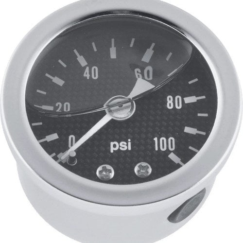 For Biker's Choice 0-100 PsI Oil Pressure Gauge With Carbon Face And stainless