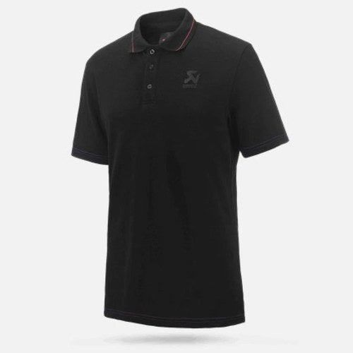 Akrapovic Mens Corpo For Polo Black L - Classic Cotton-Polyester Knit Shirt