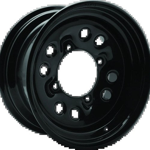 QuadBoss Steely Wheel 14x7 Black 4+3 Bolt Pattern for Powersports Vehicles
