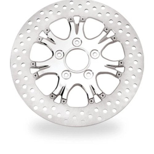 Performance Machine 11.5in Heathen Front Left Brake Disc – Chrome for Harley