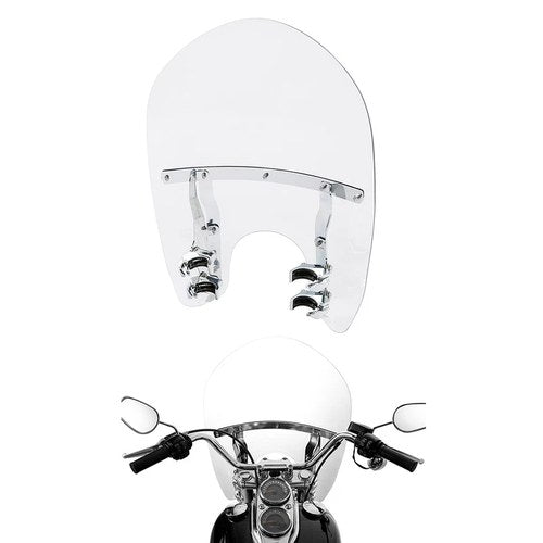 Clear 19" Windscreen Windshield 49mm Clamps Fit For Harley Street Bob Fxbb 18-25