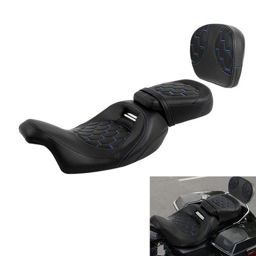 Driver Passenger Seat Sissy Bar Backrest Fit For Harley Touring Road King 09-23