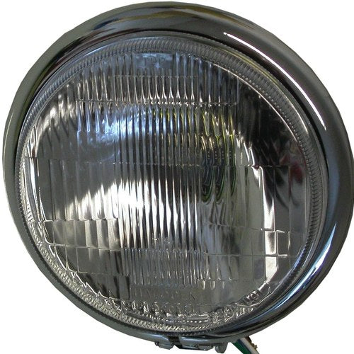 Headlight Complete Bottom Mount Chrome Bates 5.75"